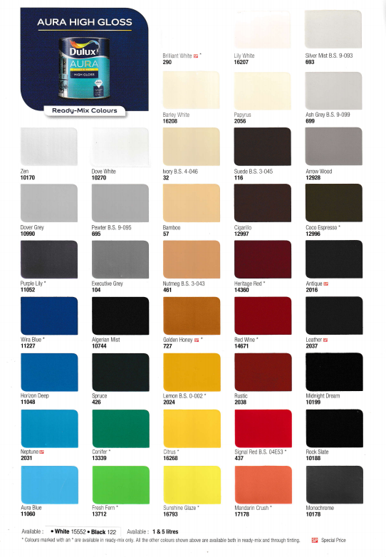 Dulux ICI Aura Hi Gloss Wood & Metal 1L